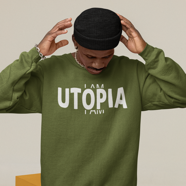 SIGNATURE COLLECTION CREWNECK | OLIVE | WHITE GRAPHIC